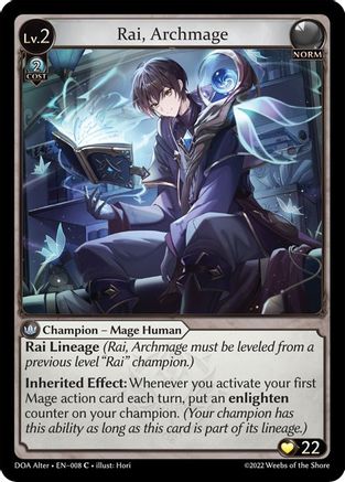 Rai, Archmage (DAWN OF ASHES ALTER EDITION) - Premium Grand Archive Single from Dawn of Ashes Alter Edition - Just $0.25! Shop now at Game Crave Tournament Store