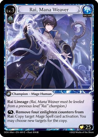 Rai, Mana Weaver (DAWN OF ASHES ALTER EDITION) - Premium Grand Archive Single from Dawn of Ashes Alter Edition - Just $0.25! Shop now at Game Crave Tournament Store