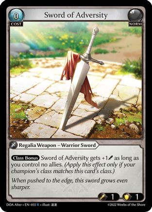 Sword of Adversity (DAWN OF ASHES ALTER EDITION) - Premium Grand Archive Single from Dawn of Ashes Alter Edition - Just $0.25! Shop now at Game Crave Tournament Store