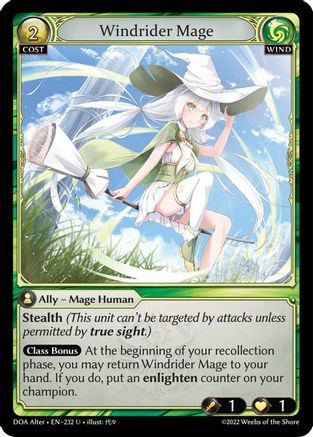 Windrider Mage (DAWN OF ASHES ALTER EDITION) - Premium Grand Archive Single from Dawn of Ashes Alter Edition - Just $0.25! Shop now at Game Crave Tournament Store