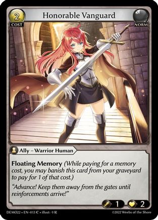 Honorable Vanguard (2022 DEMO DECK) - Premium Grand Archive Single from Weebs of the Shore - Just $0.08! Shop now at Game Crave Tournament Store