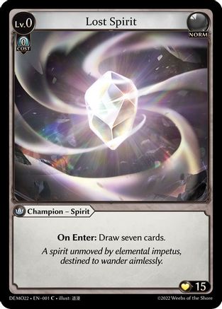 Lost Spirit (2022 DEMO DECK) - Premium Grand Archive Single from Weebs of the Shore - Just $3.05! Shop now at Game Crave Tournament Store