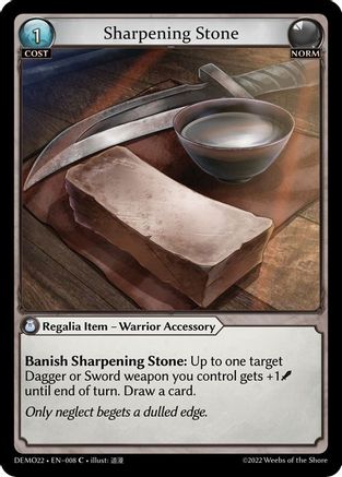 Sharpening Stone (2022 DEMO DECK) - Premium Grand Archive Single from Weebs of the Shore - Just $0.08! Shop now at Game Crave Tournament Store