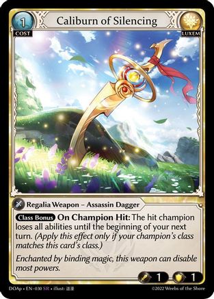 Caliburn of Silencing (DAWN OF ASHES PRELUDE) - Premium Grand Archive Single from Weebs of the Shore - Just $0.21! Shop now at Game Crave Tournament Store