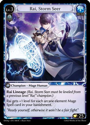 Rai, Storm Seer (DAWN OF ASHES PRELUDE) - Premium Grand Archive Single from Weebs of the Shore - Just $0.26! Shop now at Game Crave Tournament Store