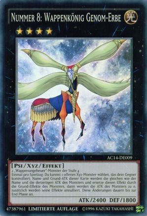 Number 8: Heraldic King Genom-Heritage (German) - "Nummer 8: Wappenkönig Genom-Erbe" (AC14-DE009) - Advent Calendar 2014 (Adventskalender ZEXAL-Edition) Limited - Premium Yugioh Single from Konami - Just $5.88! Shop now at Game Crave Tournament Store