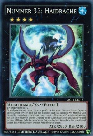 Number 32: Shark Drake (German) - "Nummer 32: Haidrache" (AC14-DE018) - Advent Calendar 2014 (Adventskalender ZEXAL-Edition) Limited - Premium Yugioh Single from Konami - Just $3.36! Shop now at Game Crave Tournament Store