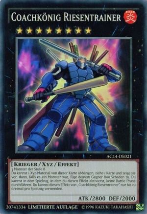 Coach King Giantrainer (German) - "Coachkönig Riesentrainer" (AC14-DE021) - Advent Calendar 2014 (Adventskalender ZEXAL-Edition) Limited - Premium Yugioh Single from Konami - Just $0.80! Shop now at Game Crave Tournament Store