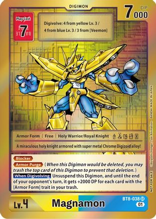 Magnamon (Tamer Party -Special-) (BT8-038) - New Awakening Foil - Premium Digimon Single from Bandai - Just $94.87! Shop now at Game Crave Tournament Store