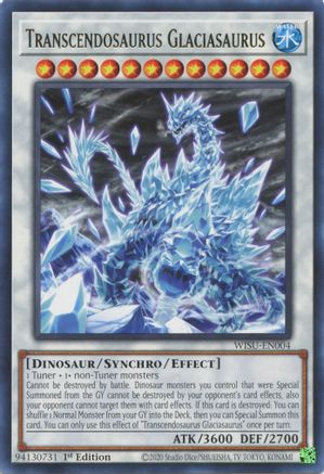 Transcendosaurus Glaciasaurus (WISU-EN004) - Wild Survivors 1st Edition - Premium Yugioh Single from Konami - Just $0.25! Shop now at Game Crave Tournament Store
