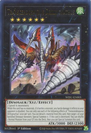 Transcendosaurus Drillygnathus (WISU-EN005) - Wild Survivors 1st Edition - Premium Yugioh Single from Konami - Just $0.25! Shop now at Game Crave Tournament Store