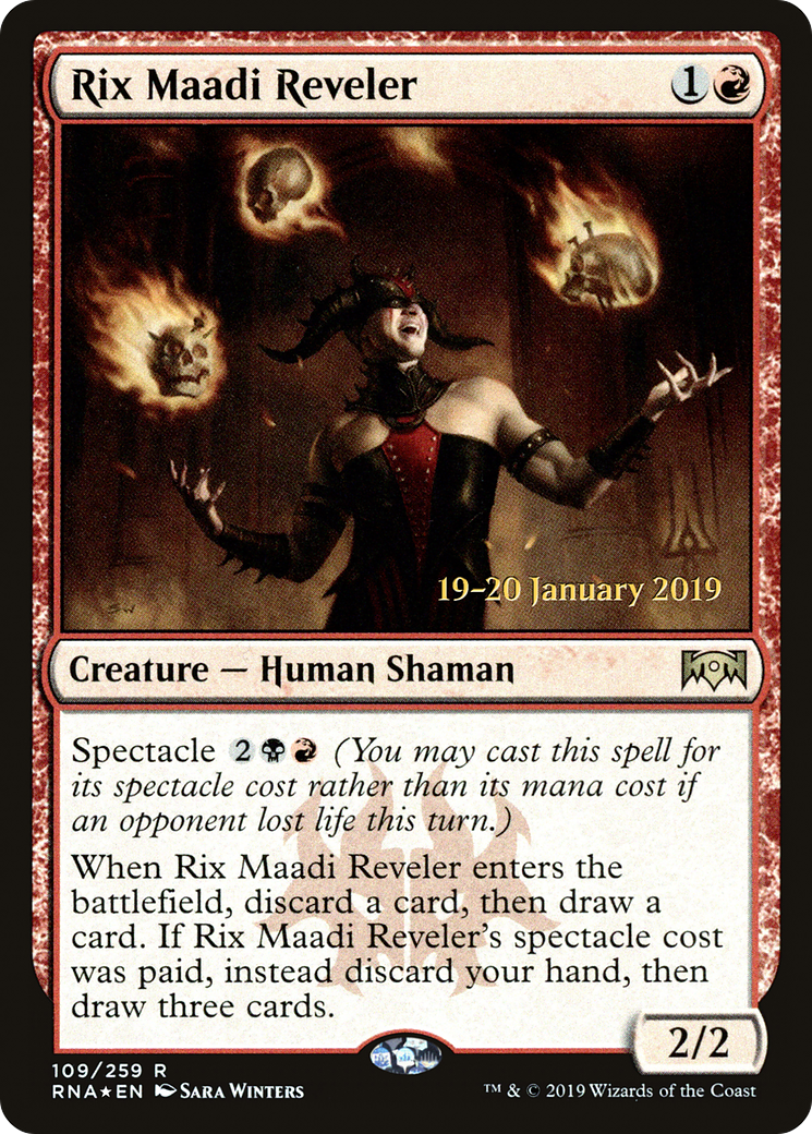 Rix Maadi Reveler (PRNA-109S) - Ravnica Allegiance Promos Foil - Premium MTG Single from Wizards of the Coast - Just $0.10! Shop now at Game Crave Tournament Store