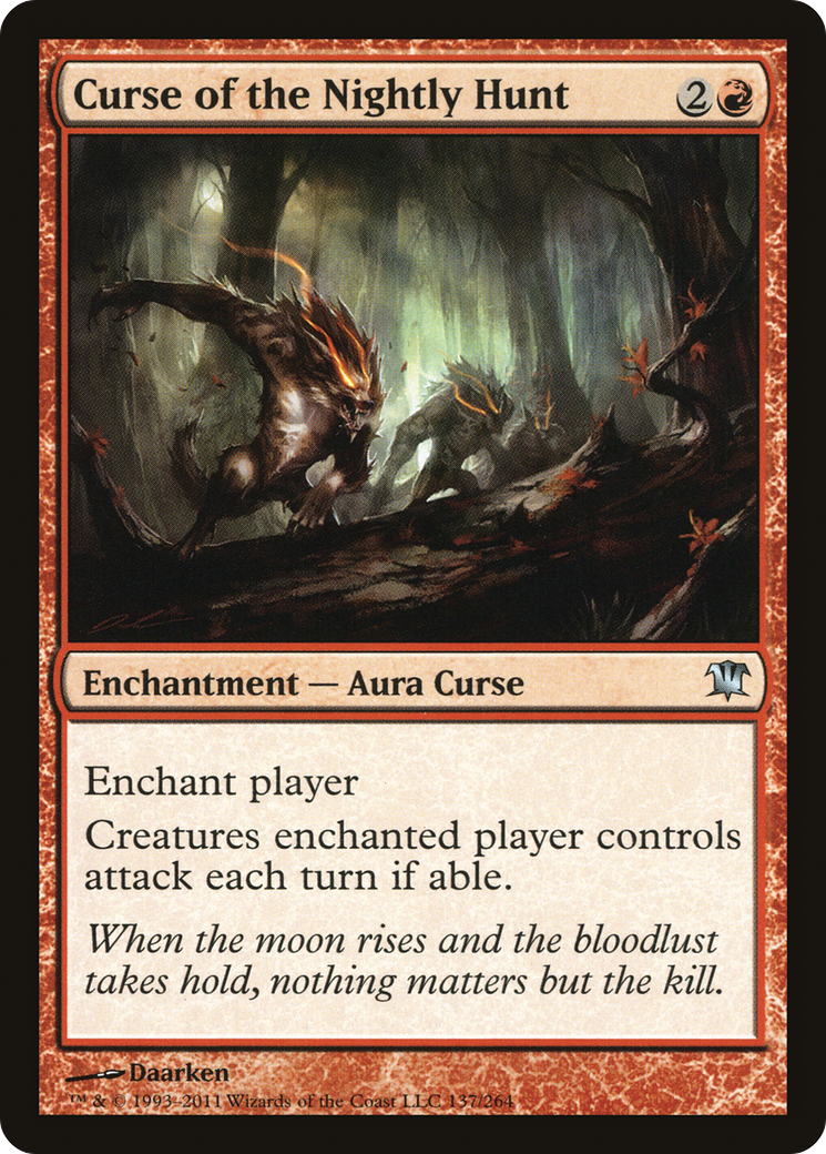 Curse of the Nightly Hunt (ISD-137) - Innistrad - Premium MTG Single from Wizards of the Coast - Just $0.25! Shop now at Game Crave Tournament Store