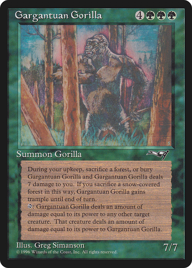 Gargantuan Gorilla (ALL-091) - Alliances - Premium MTG Single from Wizards of the Coast - Just $0.16! Shop now at Game Crave Tournament Store