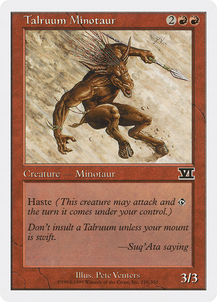 Talruum Minotaur (6ED-210) - Classic Sixth Edition - Premium MTG Single from Wizards of the Coast - Just $0.08! Shop now at Game Crave Tournament Store