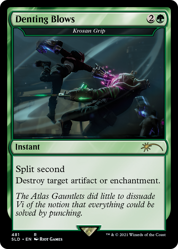 Krosan Grip (SLD-481) - Secret Lair Drop / Denting Blows Foil - Premium MTG Single from Wizards of the Coast - Just $0.47! Shop now at Game Crave Tournament Store