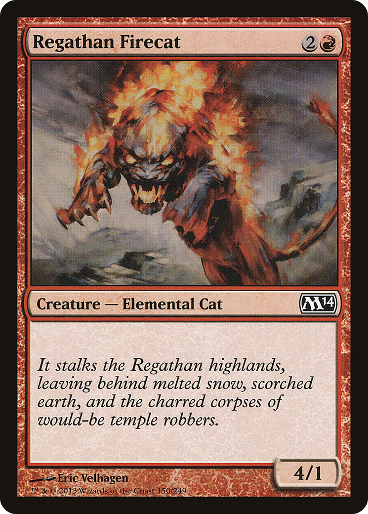 Regathan Firecat (M14-150) - Magic 2014 Foil - Premium MTG Single from Wizards of the Coast - Just $0.25! Shop now at Game Crave Tournament Store