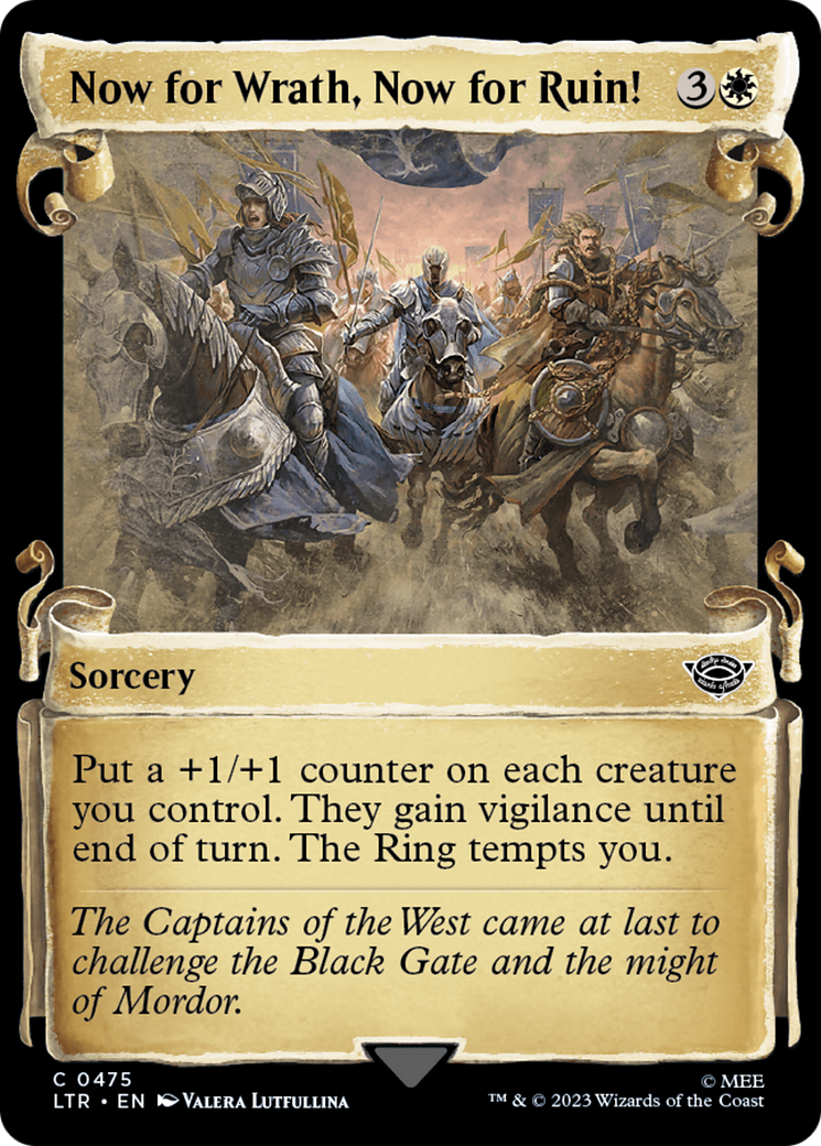 Now for Wrath, Now for Ruin! (LTR-475) - The Lord of the Rings: Tales of Middle-earth: (Showcase) - Premium MTG Single from Wizards of the Coast - Just $0.25! Shop now at Game Crave Tournament Store