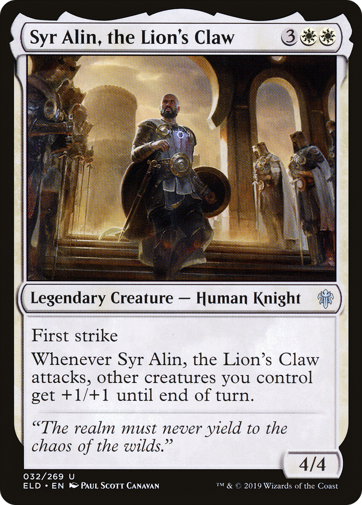 Syr Alin, the Lion's Claw (ELD-032) - Throne of Eldraine Foil - Premium MTG Single from Wizards of the Coast - Just $0.08! Shop now at Game Crave Tournament Store