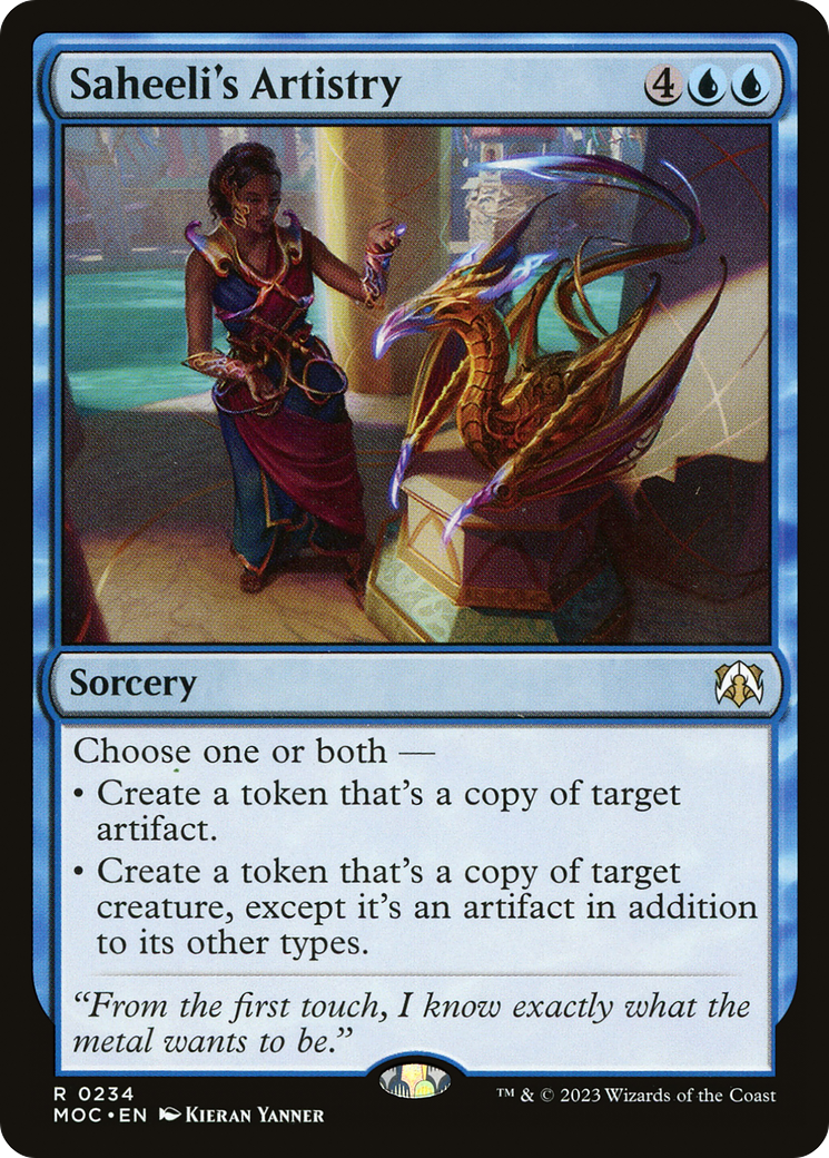 Saheeli's Artistry (MOC-234) - March of the Machine Commander - Premium MTG Single from Wizards of the Coast - Just $0.08! Shop now at Game Crave Tournament Store