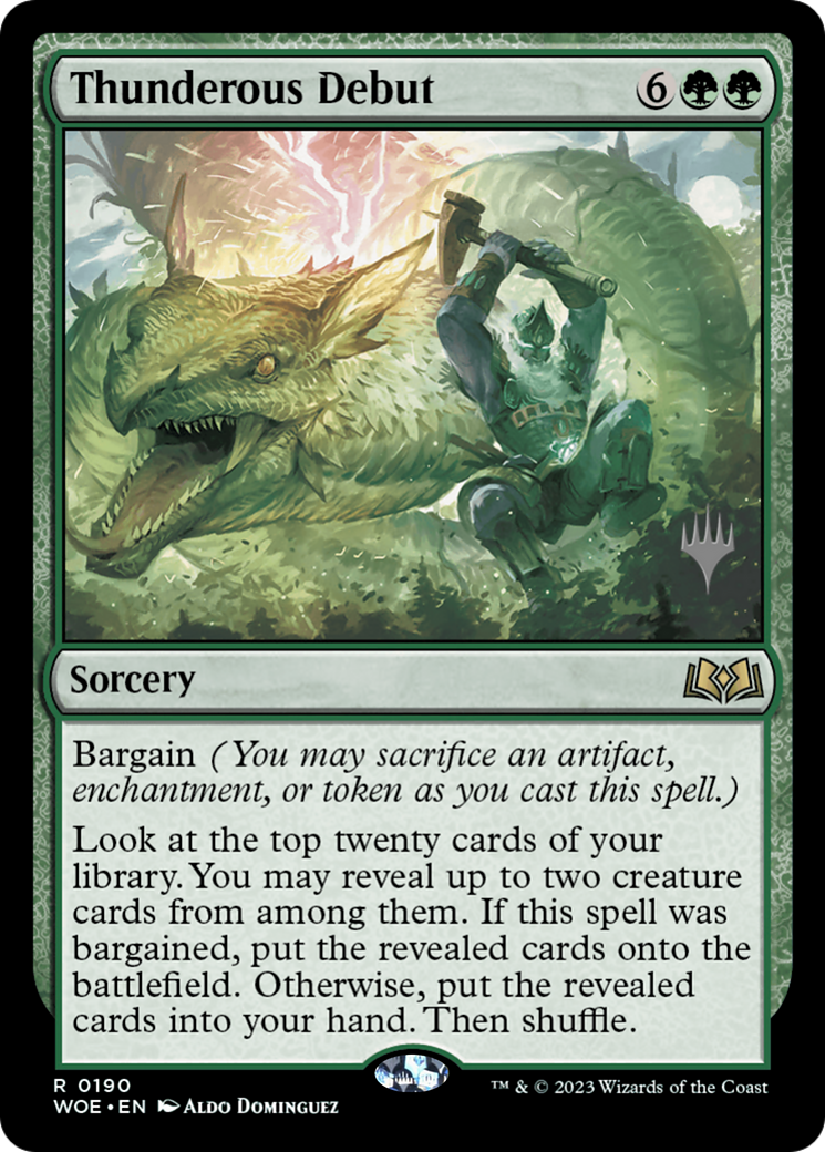 Thunderous Debut (PWOE-190P) - Wilds of Eldraine Promos Foil - Premium MTG Single from Wizards of the Coast - Just $0.13! Shop now at Game Crave Tournament Store