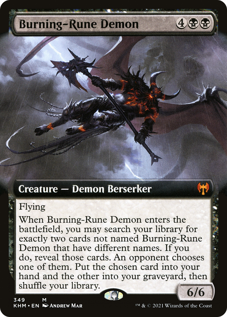 Burning-Rune Demon (KHM-349) - Kaldheim: (Extended Art) - Premium MTG Single from Wizards of the Coast - Just $4.95! Shop now at Game Crave Tournament Store