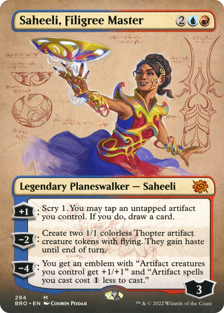 Saheeli, Filigree Master (BRO-294) - The Brothers' War (Borderless) Foil - Premium MTG Single from Wizards of the Coast - Just $0.31! Shop now at Game Crave Tournament Store