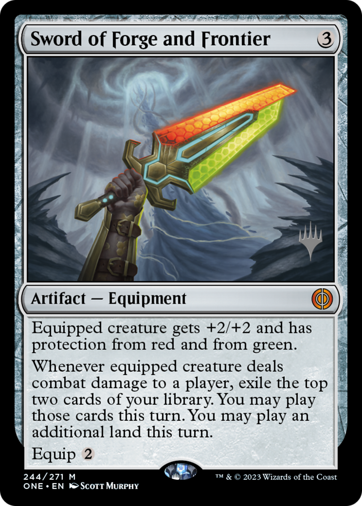 Sword of Forge and Frontier (PONE-244P) - Phyrexia: All Will Be One Promos Foil - Premium MTG Single from Wizards of the Coast - Just $1.66! Shop now at Game Crave Tournament Store