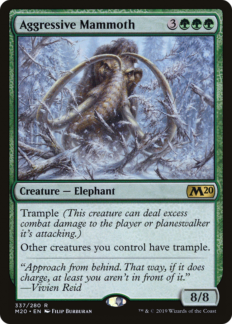 Aggressive Mammoth (M20-337) - Core Set 2020 - Premium MTG Single from Wizards of the Coast - Just $0.11! Shop now at Game Crave Tournament Store