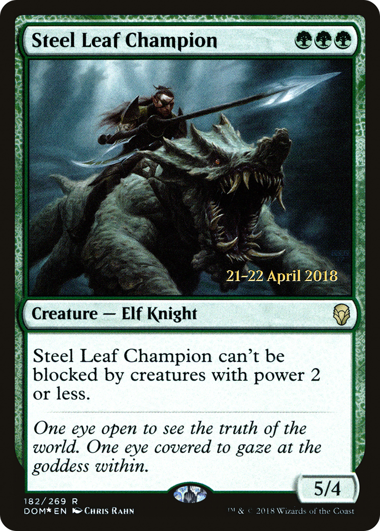 Steel Leaf Champion (PDOM-182S) - Dominaria Promos Foil - Premium MTG Single from Wizards of the Coast - Just $1.46! Shop now at Game Crave Tournament Store