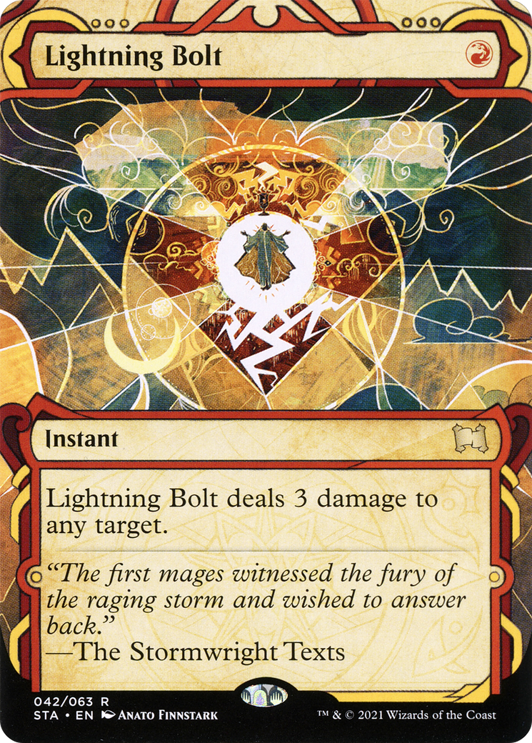 Lightning Bolt (STA-042) - Strixhaven Mystical Archive: (Showcase) (Borderless) Etched Foil - Premium MTG Single from Wizards of the Coast - Just $1.22! Shop now at Game Crave Tournament Store