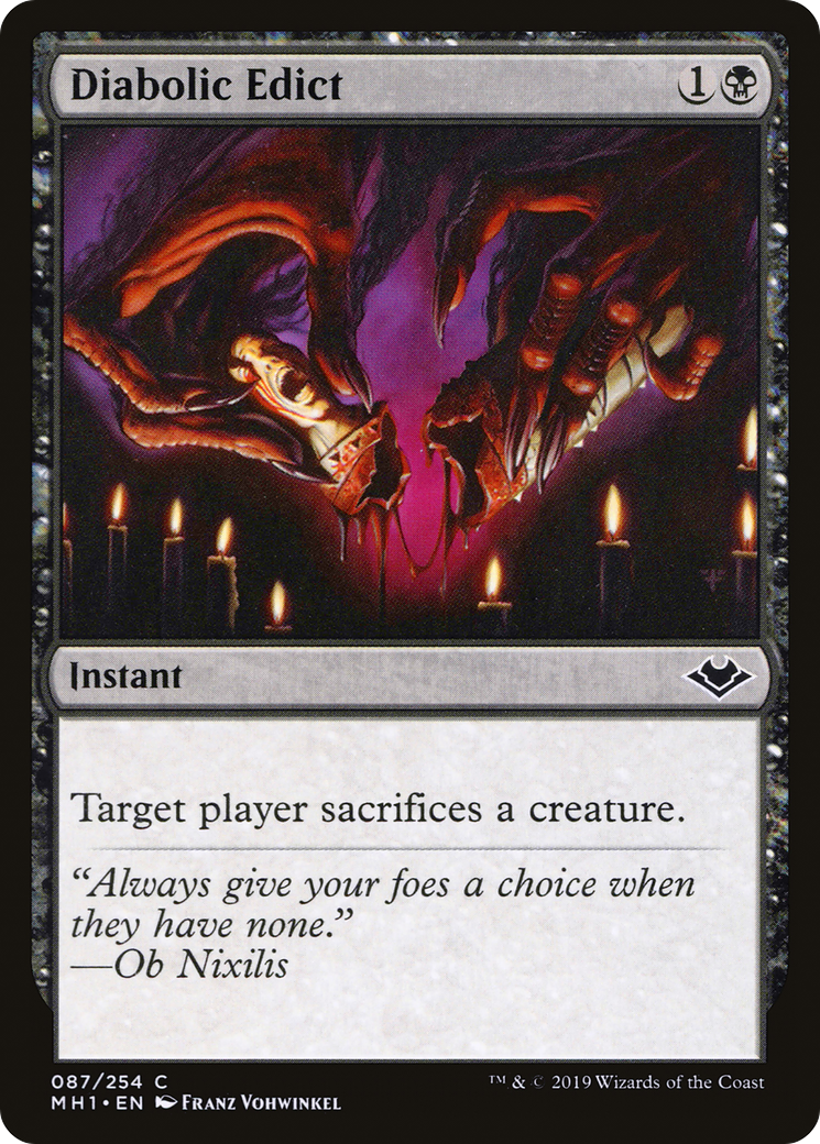 Diabolic Edict (MH1-087) - Modern Horizons - Premium MTG Single from Wizards of the Coast - Just $0.08! Shop now at Game Crave Tournament Store