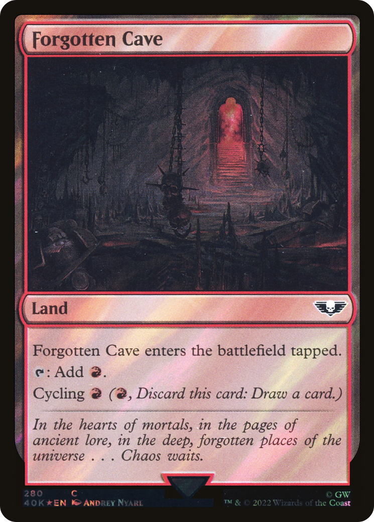Forgotten Cave (40K-280★) - Warhammer 40,000 Commander Foil - Premium MTG Single from Wizards of the Coast - Just $0.59! Shop now at Game Crave Tournament Store