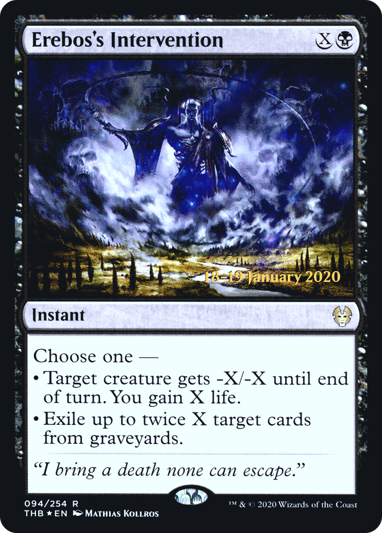 Erebos's Intervention (PTHB-94S) - Theros Beyond Death Promos Foil - Premium MTG Single from Wizards of the Coast - Just $0.24! Shop now at Game Crave Tournament Store