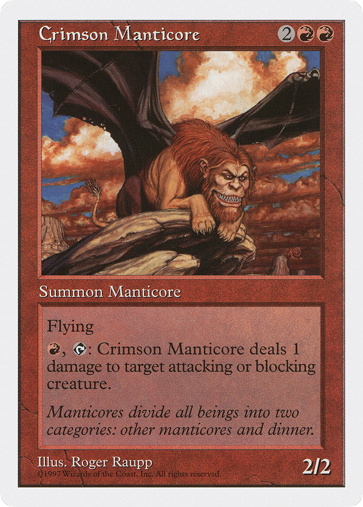 Crimson Manticore (5ED-217) - Fifth Edition - Premium MTG Single from Wizards of the Coast - Just $0.23! Shop now at Game Crave Tournament Store