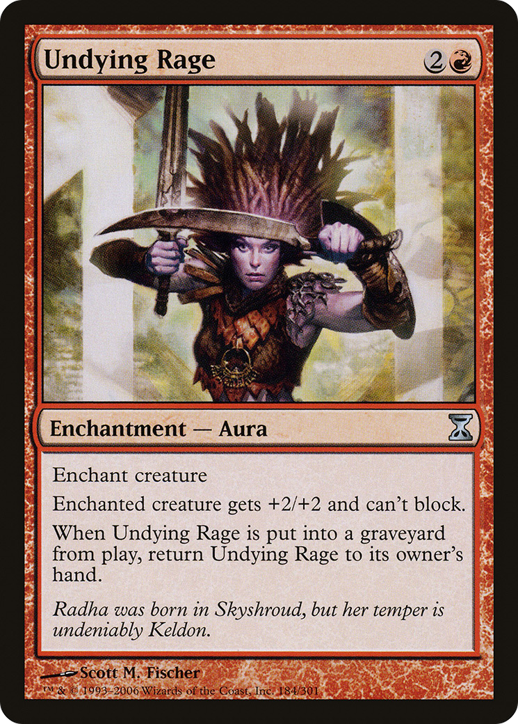 Undying Rage (TSP-184) - Time Spiral Foil - Premium MTG Single from Wizards of the Coast - Just $0.25! Shop now at Game Crave Tournament Store