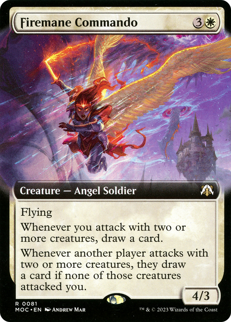 Firemane Commando (MOC-081) - March of the Machine Commander: (Extended Art) Foil - Premium MTG Single from Wizards of the Coast - Just $1.43! Shop now at Game Crave Tournament Store