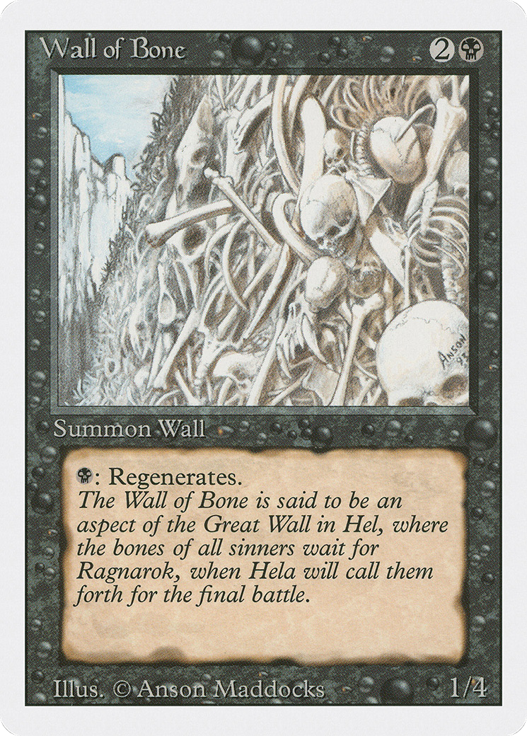 Wall of Bone (3ED-134) - Revised Edition - Premium MTG Single from Wizards of the Coast - Just $0.08! Shop now at Game Crave Tournament Store