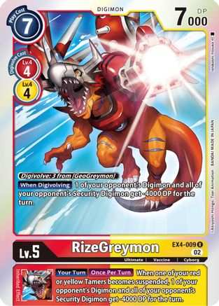 RizeGreymon (EX4-009) - Alternative Being Booster Foil - Premium Digimon Single from Bandai - Just $0.25! Shop now at Game Crave Tournament Store