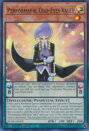 Performapal Odd-Eyes Valet (BLMR-EN029) - Battles of Legend: Monstrous Revenge 1st Edition - Premium Yugioh Single from Konami - Just $0.25! Shop now at Game Crave Tournament Store