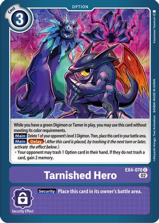 Tarnished Hero (EX4-070) - Alternative Being Booster - Premium Digimon Single from Bandai - Just $0.25! Shop now at Game Crave Tournament Store