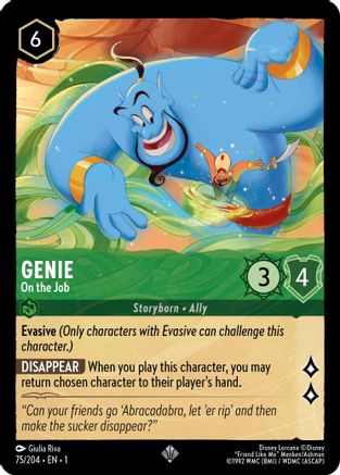 Genie - On the Job (75/204) - The First Chapter Cold Foil - Premium Lorcana Single from Disney - Just $0.63! Shop now at Game Crave Tournament Store