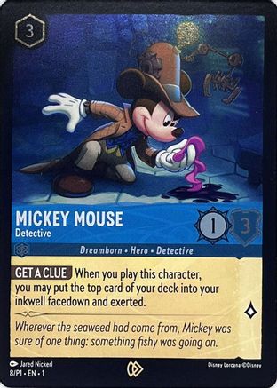 Mickey Mouse - Detective (8) - Disney Lorcana Promo Cards Cold Foil - Premium Lorcana Single from Disney - Just $0.88! Shop now at Game Crave Tournament Store