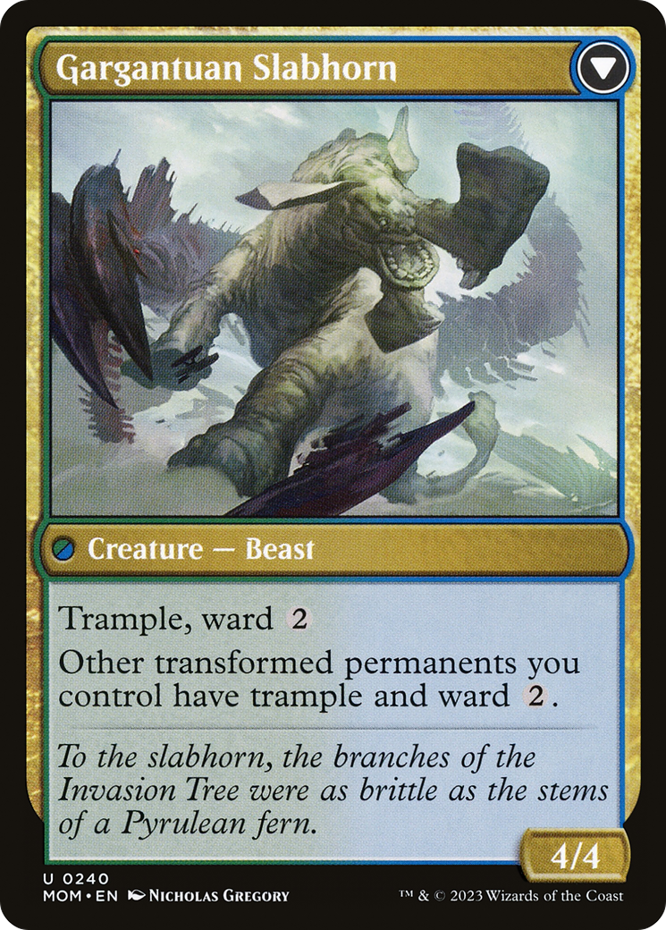 Invasion of Pyrulea // Gargantuan Slabhorn (MOM-240) - March of the Machine Foil - Premium MTG Single from Wizards of the Coast - Just $0.08! Shop now at Game Crave Tournament Store