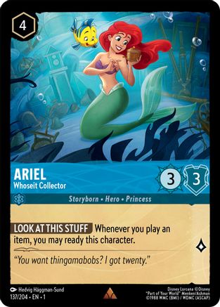 Ariel - Whoseit Collector (137/204) - The First Chapter - Premium Lorcana Single from Disney - Just $0.09! Shop now at Game Crave Tournament Store
