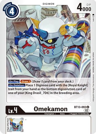 Omekamon (BT13-093) - Versus Royal Knights - Premium Digimon Single from Bandai - Just $0.25! Shop now at Game Crave Tournament Store