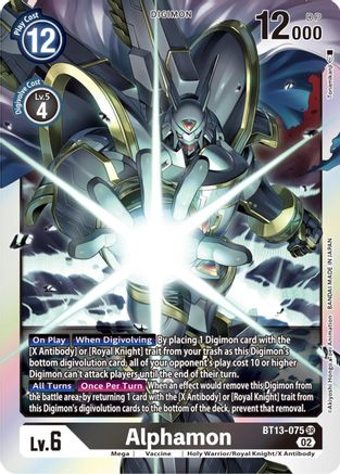 Alphamon (BT13-075) - Versus Royal Knights Foil - Premium Digimon Single from Bandai - Just $1.11! Shop now at Game Crave Tournament Store