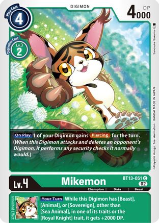 Mikemon (BT13-051) - Versus Royal Knights - Premium Digimon Single from Bandai - Just $0.25! Shop now at Game Crave Tournament Store