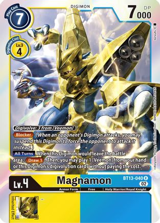 Magnamon (BT13-040) - Versus Royal Knights Foil - Premium Digimon Single from Bandai - Just $1.08! Shop now at Game Crave Tournament Store