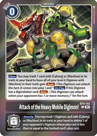 Attack of the Heavy Mobile Digimon! (Event Pack 5) (BT9-102) - X Record Foil - Premium Digimon Single from Bandai - Just $18.21! Shop now at Game Crave Tournament Store